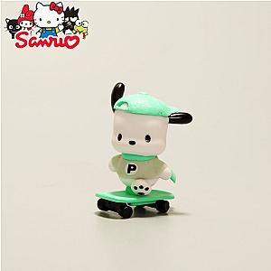 Pochacco Doll Skateboarding P Letter Shirt Cartoon Sanrio Dog Decor Toy