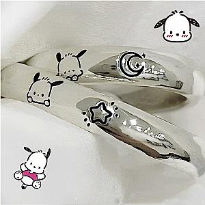 Pochacco Star Moon Kawaii Sanrio Cartoon Couples Rings