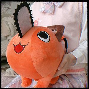 25-40cm Orange Pochita Cosplay Dog and Keychain Plush