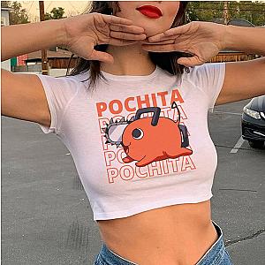 Pochita Chainsaw Man Sesthetic Streetwear Crop Top For Women