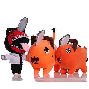 10-30cm Orange and Red Pochita Chainsaw Man Demon Cosplay Dog Plush