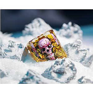 GOLDEN PINK SKULL KEYCAP - ARTISAN KEYCAP - Breakwooden BR2812