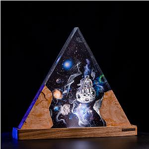 Astronauts in Galaxyspace Resin Lamp - Breakwooden BR2812