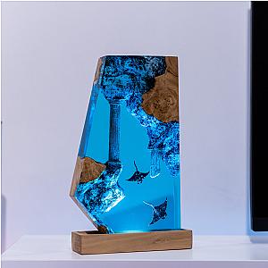 Manta Rays Resin Lamp - Custom Night Light sail shape - Breakwooden BR2812