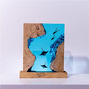 Scuba Diver Resin Lamp - rectangle - Breakwooden BR2812