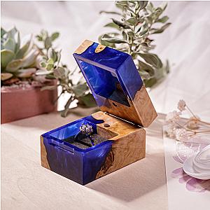 Engagement Custom Ring Box Gift for Bridal - Rectangle - Breakwooden BR2812