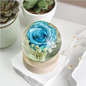 Blue Rose Flower Night Light - Breakwooden BR2812