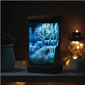 Deer in Snowy Forest Resin Lamp - Breakwooden BR2812