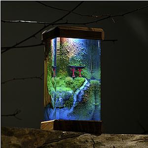 Torii Gate beside Stream Resin Lamp - Breakwooden BR2812