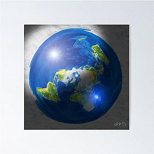 Flat Earth with Sun, Moon & Polaris Poster RB0301