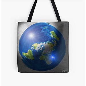 Flat Earth with Sun, Moon & Polaris All Over Print Tote Bag RB0301