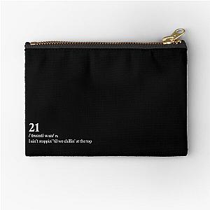 Polo G Aesthetic Motivational Rap Quote Lyrics Black Zipper Pouch