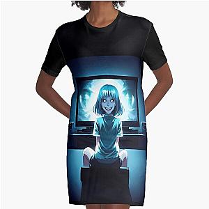 Twisted Poltergeist Anime Graphic T-Shirt Dress