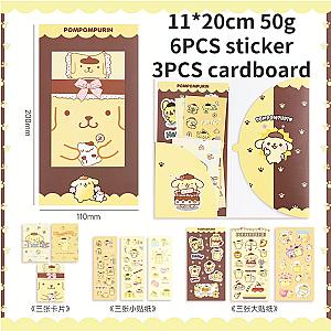 PomPomPurin Yellow Cartoon Dog Handbook Sticker Cardboard