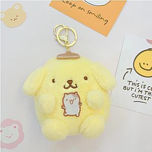 Pompom Purin Yellow Dog Mini Coin Purse Keychain