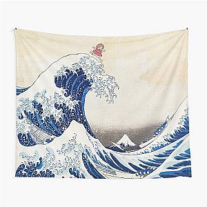 Ponyo Riding the Waves Tapestry