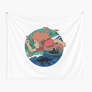 kelalen Ponyo on the Cliff by the Sea lungaku Tapestry