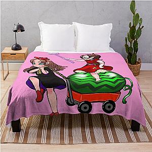 Fan art of Kiki & Ponyo Throw Blanket