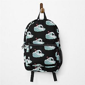 Ponyo waves a backpack