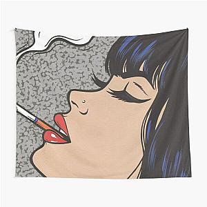 Pop Smoke Tapestries - Smoking Comic Pop Art Girl Tapestry