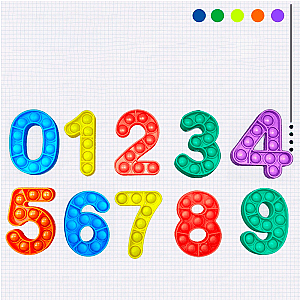 Number Simple Dimple Fidget Toy Pop It Shapes