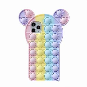 Mickey Mouse Silicone Phone Case For iPhone Simple Dimple Fidget Toy Pop It Accessories