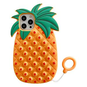 Orange Pineapple Silicone Phone Case For iPhone Simple Dimple Fidget Toy Pop It Accessories