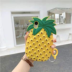 Yellow Pineapple Silicone Phone Case For iPhone Simple Dimple Fidget Toy Pop It Accessories