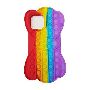 Rainbow Silicone Phone Case For iPhone Simple Dimple Fidget Toy Pop It Accessories