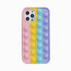 Multi Color Silicone Phone Case For iPhone Simple Dimple Fidget Toy Pop It Accessories