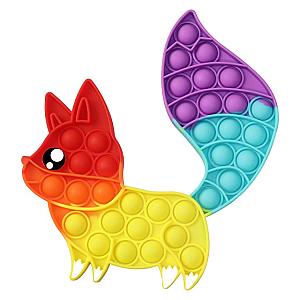 Rainbow Fox Simple Dimple Fidget Toy Pop It Animals