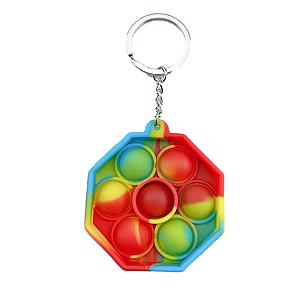 Polygon Keychain Simple Dimple Fidget Toy Pop It Accessories