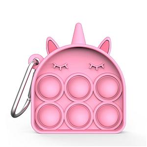 Pink Unicorn Keychain Simple Dimple Fidget Toy Pop It Accessories