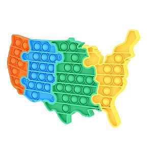 USA Map Shape Simple Dimple Fidget Toy Pop It Shapes