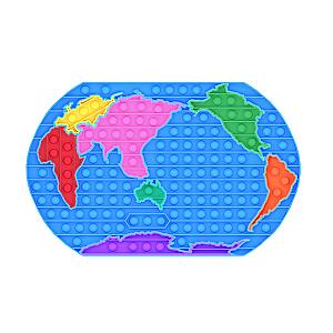 World Map Shape Simple Dimple Fidget Toy Pop It Shapes