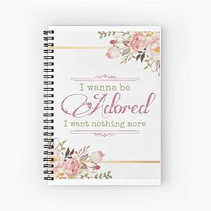 Poppy Adored Lyric Print Spiral Notebook