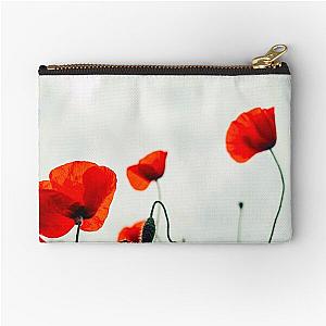 Red Poppy Flower Nature Zipper Pouch