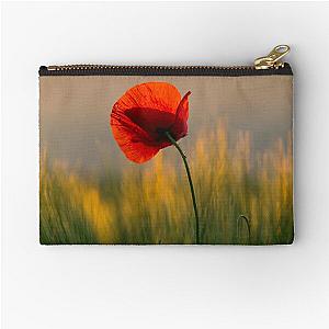 Red Poppy Flower Nature Zipper Pouch