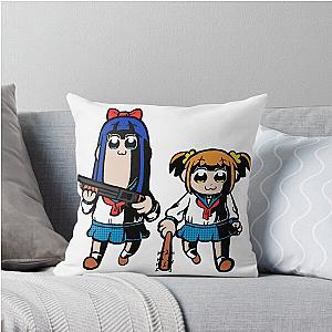 Pop Team Epic Popuko and Pipimi Throw Pillow