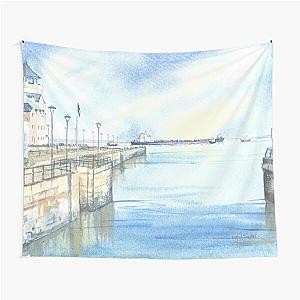 The View From Portishead Marina Tapestry