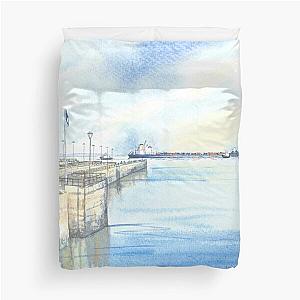 The View From Portishead Marina Duvet Cover