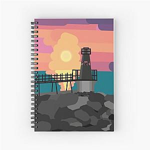 Battery Point Portishead Lighthouse with a sunset background Spiral Notebook