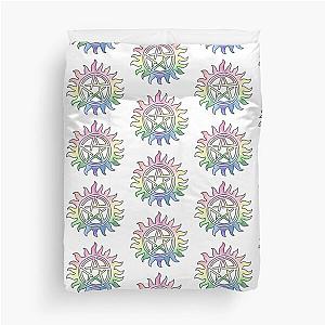 Rainbow Supernatural Anti-Possession Symbol Duvet Cover