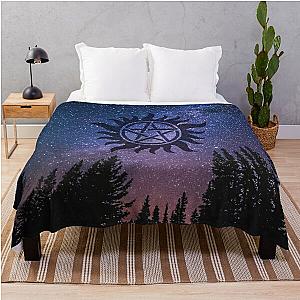 anti possession - forest starry night sky Throw Blanket