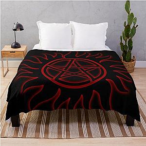 Anti Possession Sigil Red Glow Throw Blanket