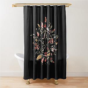 Floral Anti-Possession Symbol Shower Curtain