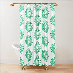 Green Supernatural Anti-Possession Symbol Shower Curtain