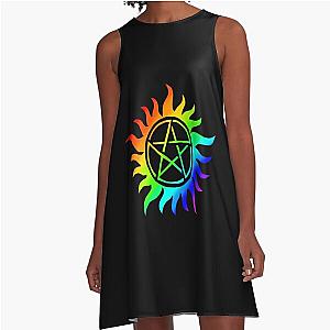 Supernatural Rainbow Anti-Possession Sigil (Part 2) A-Line Dress