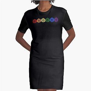 Supernatural Rainbow Anti Possession Symbol Graphic T-Shirt Dress