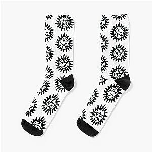 Supernatural Anti Possession Symbol Black Socks